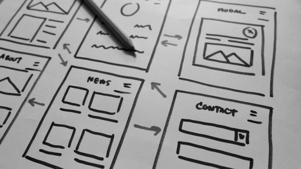 UX mobile application wireframe