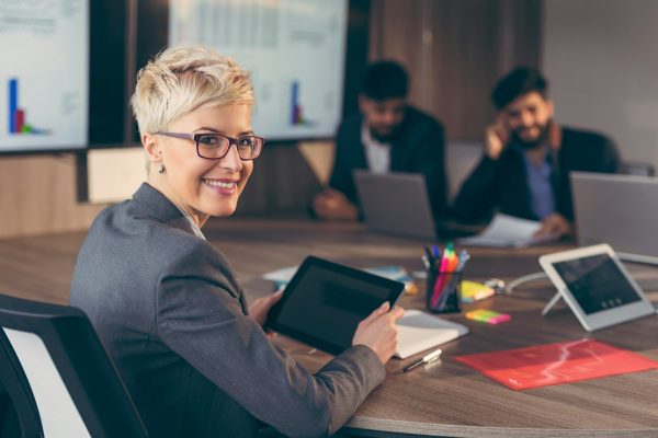 Business people working in an office