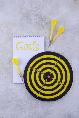 Target and goal concept with darts and arrows